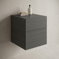 500.504.43.1 Xeno2 Шафка бокова 45см, з 2-ма шухлядами, колір сірий із структурою дерева (1 сорт) Geberit фото 5