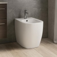 004 432 003 OVVIO Біде підлогове, приставне до стіни, колір білий мат (1 сорт) NIC Design фото 3