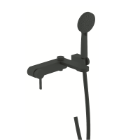 84125110B LAGUNA Настінний змішувач д/ванни з душовим набором, чорний матовий (1 сорт) Devit