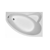 5536000 SUPERO Ванна акрилова асиметрична 150x100 см, злив зліва, колір білий, в комплекті з ніжками KOLO