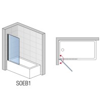 SOEB107500607 BlackLine SOLINO Одностворкова шторка для ванни, скло прозоре, проф.чорний мат (1 сорт SanSwiss фото 4