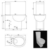 8210015 SHAPE Бачок до компакту 8190015 з малим отвором для кнопки, без зливного механізму (1 сорт) Primera фото 3