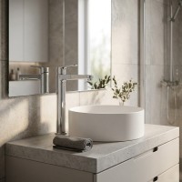 11260010 FRAME Високий змішувач для раковини, хром (1 сорт) Primera фото 2