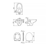 СЕТ 469 CERSANIA SIMPLEON Унітаз підвісний з дюропластовим сидінням Soft Close (1 сорт) Cersanit фото 3