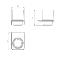 4030120 DO IT Склянка з тримачем, колір brushed gun metal (1 сорт) Devit фото 1