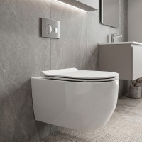 3030140 ART 3.0 Підвісний безобідковий унітаз з кришкою soft-close, Vortex Flush, білий глянець (1 с Devit фото 4