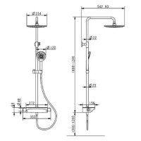 HB-GRD012 Термостатична душова система, хром (1 сорт) Devit фото 3