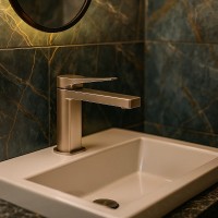 HB-GR5008BN Змішувач для раковини без донного клапану, кольору brushed nickel (1 сорт) Devit фото 2