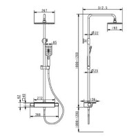 HB-GRD011 Термостатична душова система, хром (1 сорт) Devit фото 3