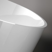 V307BL CAREZZA Ванна зі штучного каменю 170 x 80 x 52h +сифон Crias400S51 NEU, білий (1 сорт) TREESSE фото 1