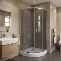 FEN0301GDEV NYMFA (NEW) Душова кабіна + піддон FTR0609, скло сіре, 900x900(2 уп) (1 сорт) Devit фото 2