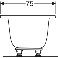 554.123.01.1 TAWA Ванна прямокутна Duo 170 х 75 см, slim rim, центральний злив (1 сорт) Geberit фото 4