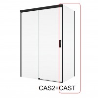 CAST0800607 BlackLine CADURA бічна стінка, 800 мм, скло прозоре, проф.чорний мат (1 сорт) SanSwiss фото 1