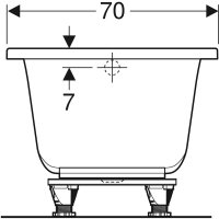 554.384.01.1 Selnova Square Ванна прямокутна з ніжками, 170х70см, біла (1 сорт) Geberit фото 4
