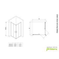 PRI2122C PRIME Душова кабіна, розсувна - квадратна 100*100 - хром/прозоре скло (1 сорт) Primera фото 1