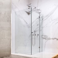 Душова кабіна Liberta BARCELONA ПФ, прозора, захист, двері 1000 (600) R, стінка 400, ручка Рейлінг-к Liberta