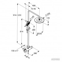 670920500 Freshline Dual 250 Душова система д/душу (1 сорт) Kludi фото 1