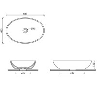 MBLVF2  FLAT 2 60x40 раковина,  в кольорі графіт (1 сорт) SDR фото 1