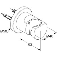 20552N0-15 NOVA FONTE Puristic Настінний тримач для ручного душу, брашоване золото (1 сорт) Kludi фото 1