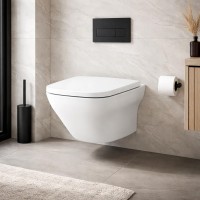 СЕТ В332 Унітаз підвісний  LARGA EW CLEAN ON прямокутний з дюропластовим сидінням  SLIM WRAP з плавн CERSANIT-С Україна фото 4