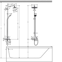 27687000 Croma E Showerpipe 280 1jet Душова система д/ванни (1 сорт) HANSGROHE фото 1