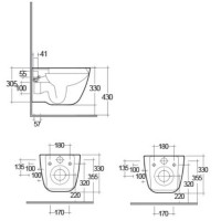 EL13AWHA+ONSC0004 ONE Унітаз підвісний з кришкою Duroplast, Soft Close, Rimless, білий (1 сорт) RAK Ceramics фото 2