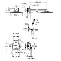 34864000 GRT SmartControl Душова система на 3 виходи, квадратна, 310 (1 сорт) Grohe фото 4