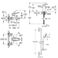 UA121624S1 Bau Flow Комплект змішувачів для ванни (3 пак) (1 сорт) Grohe фото 4