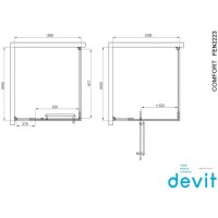 FEN2223 COMFORT Кабіна душова, квадр., 100х100, без піддона, скло прозоре (1 сорт) Devit фото 1