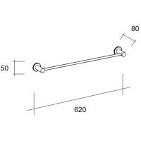 ROLL steel рушникотримач 60см., хром, 50х620х80 (1 сорт) Liberta фото 2