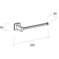 NOOK steel Тримач д/рушників 25 см., хром, 50х250х80 (1 сорт) Liberta фото 2