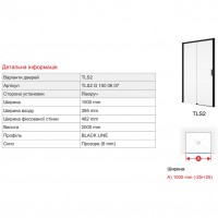 TLS2G1000607 BlackLine Top Line S Одностворкові душові розсувні двері 1000х2000, відкривання вліво,  SanSwiss фото 1