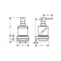 41745670 Дозатор д/рідкого мила, чорний матовий (1 сорт) HANSGROHE фото 1