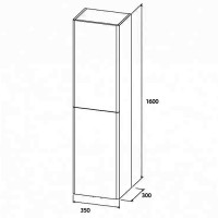 0031120G FLY Пенал підвісний, сірий колір (До тумби 0021120G) (1 сорт) Devit фото 3