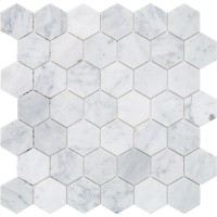 C-MOS HEXAGON BIANCO CARRARA POL (1 сорт) MOZAICO DE LUX