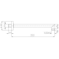 H70000H00073003 Кронштейн для душу, 90°, 350 мм., чорний матовий (1 сорт) Bossini фото 1