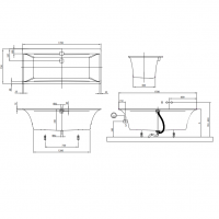 uBQ170SQE2DV-01 SQUARO EDGE 12 Ванна 170х75см, білий (1 сорт) VILLEROY  BOCH