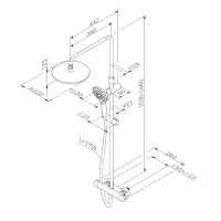 F0780422 Like Душова система: зміш. д/душу термостат,верх.душ d250 мм,ручн.душ d110 мм,перемикач, чо AM.PM фото 6