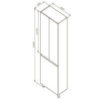 M85CRX0601WG38 X-Joy, Шафа-колона, на підлогу, 60 см, двері, корзина, білий глянець (1 сорт) AM.PM фото 6