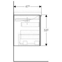 500.612.01.2 Acanto Тумба під умивальник 90 см, з 1 висув.ящиком та з 1 висув.внутр.ящиком, корпус:  Geberit фото 2