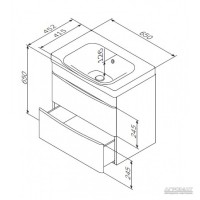 M80-FHX0652-WC0652-38 LIKE база з раковиною підвісна 65 см, білий глянець (2 пак) (1 сорт) AM.PM фото 1