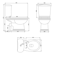 8190016 ANTIQUE Компакт+кришка soft close (3уп) (1 сорт) Primera