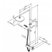 F0780400 Like Душова система: зміш. д/душу термостат,верх.душ d250 мм,ручн.душ d110 мм,перемикач (1  AM.PM фото 1