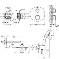 UA26415SC9 Grohtherm Термостатичний набір для комплектації душа, 2 споживачі, чорний матовий (1 сорт Grohe фото 1