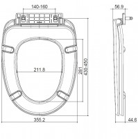 3013146/3013133/8190016 SMART/SHEFFIELD/ANTIQUE Кришка д/компакту 3010146, soft-close, з метал. кріп Devit