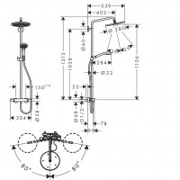 26890670 Croma Select S 280 1jet Showerpipe Душова система д/душа (1 сорт) HANSGROHE фото 1