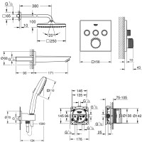 UA26415SC6  Grohtherm SmartControl Набір для комплектації душу, 3 споживачі (1 сорт) Grohe фото 9