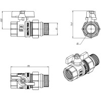 KA3 Кран кульовий зі згоном FADO New PN40 25 1 (1 сорт) FADO фото 2