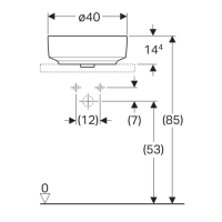 500.768.01.2 VariForm Умивальник круглий d=40см, що вбуд.на стільницю, без отв. під змішувач, без пе Geberit фото 3