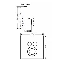 36715340 AXM ShowerSelect Square Зовнішня частина термостата, brushed black chrome (1 сорт) Axor фото 1